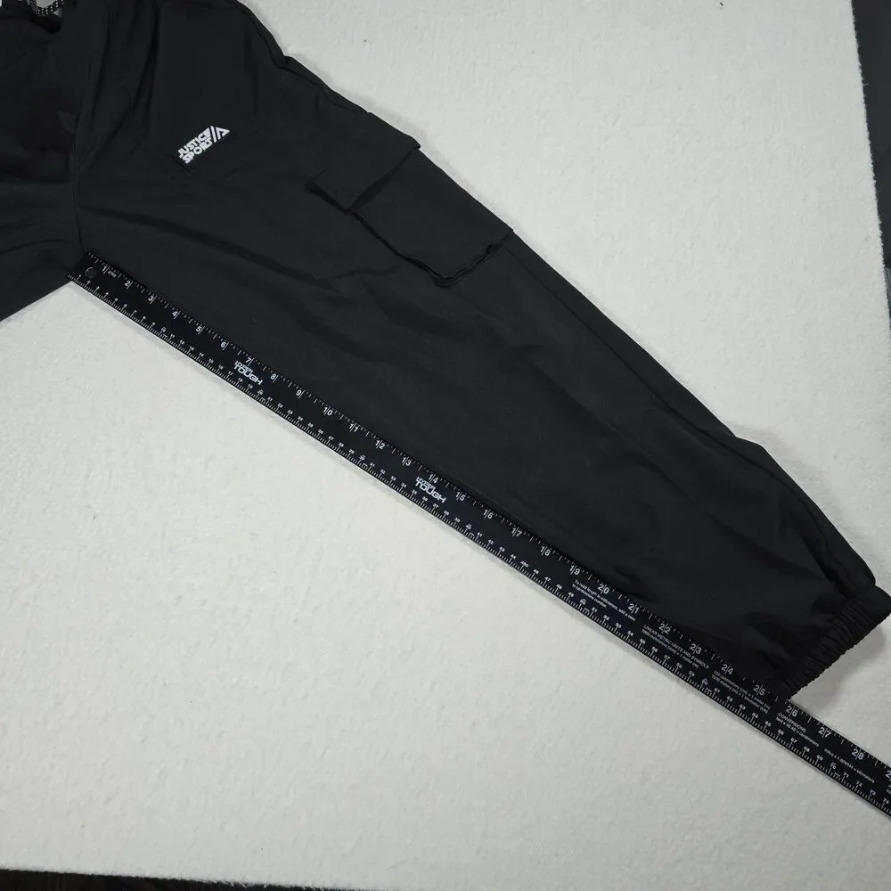 Justice Girls Active Parachute Black Pants Size L 12/14 Athleisure Joggers